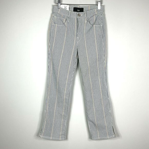 3x1 NYC  Jeans W4 Austin Crop Striped Nillie Denim Button Fly Womens Size 25 - Picture 2 of 11